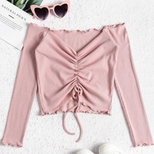 Pink off the shoulder top